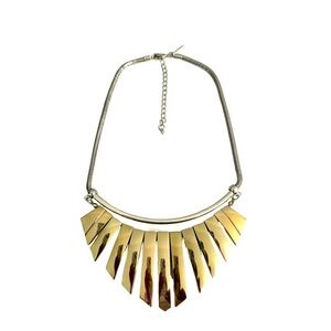 WHBM Bold Statement Collar Necklace Gold Tone
